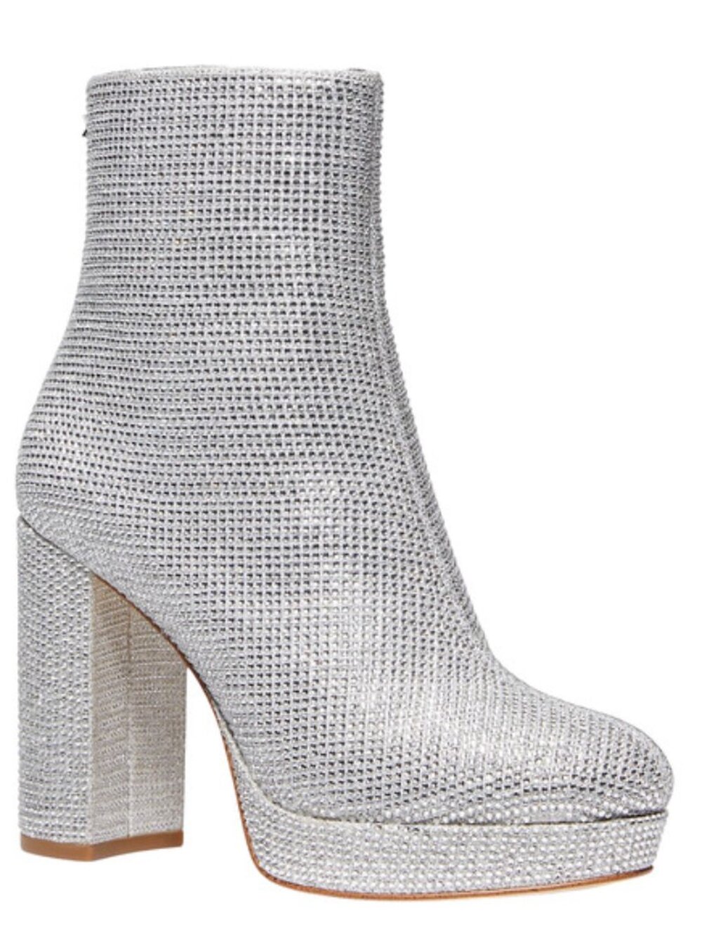Michael Kors “Brand New" Joanna Crystal Silver Embellished Platform Booties - Picture 1 of 5